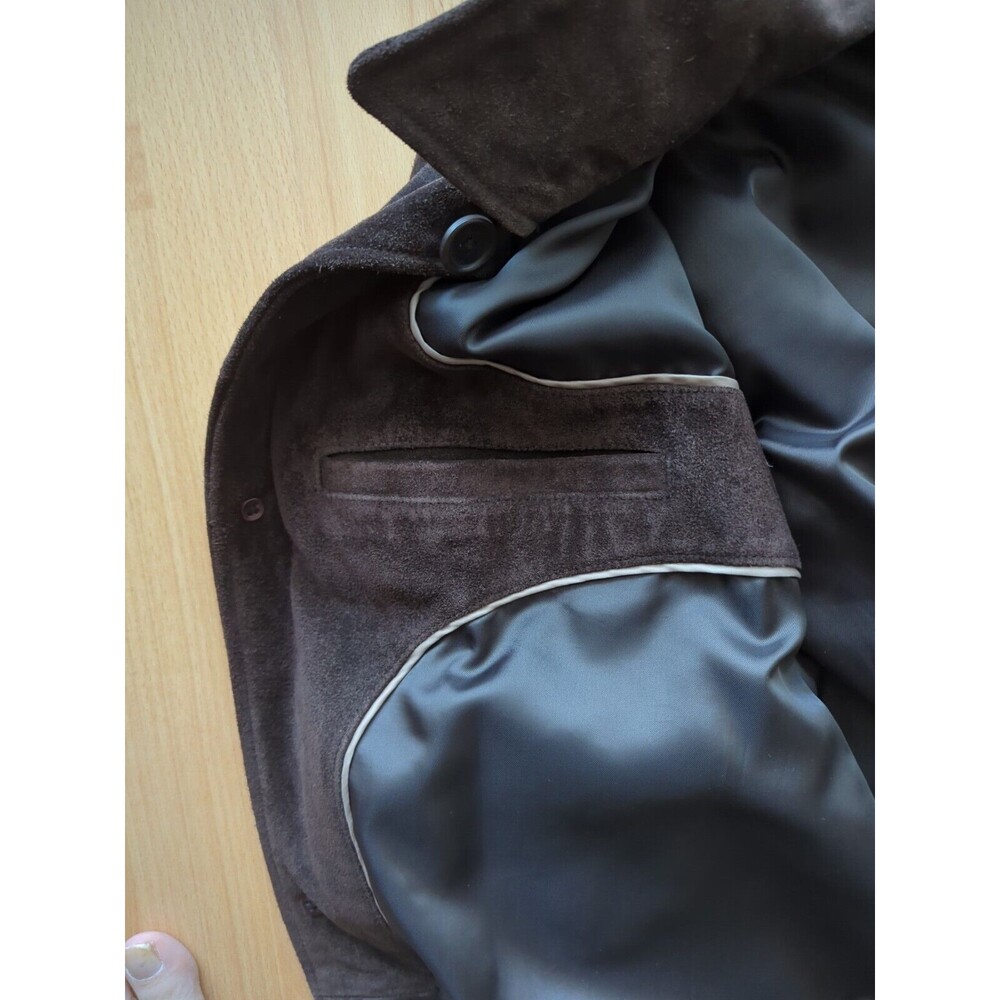Banana Republic Sz XL Men's Vintage Brown Suede Leather Jacket Shacket Lined EUC - Picture 10 of 15